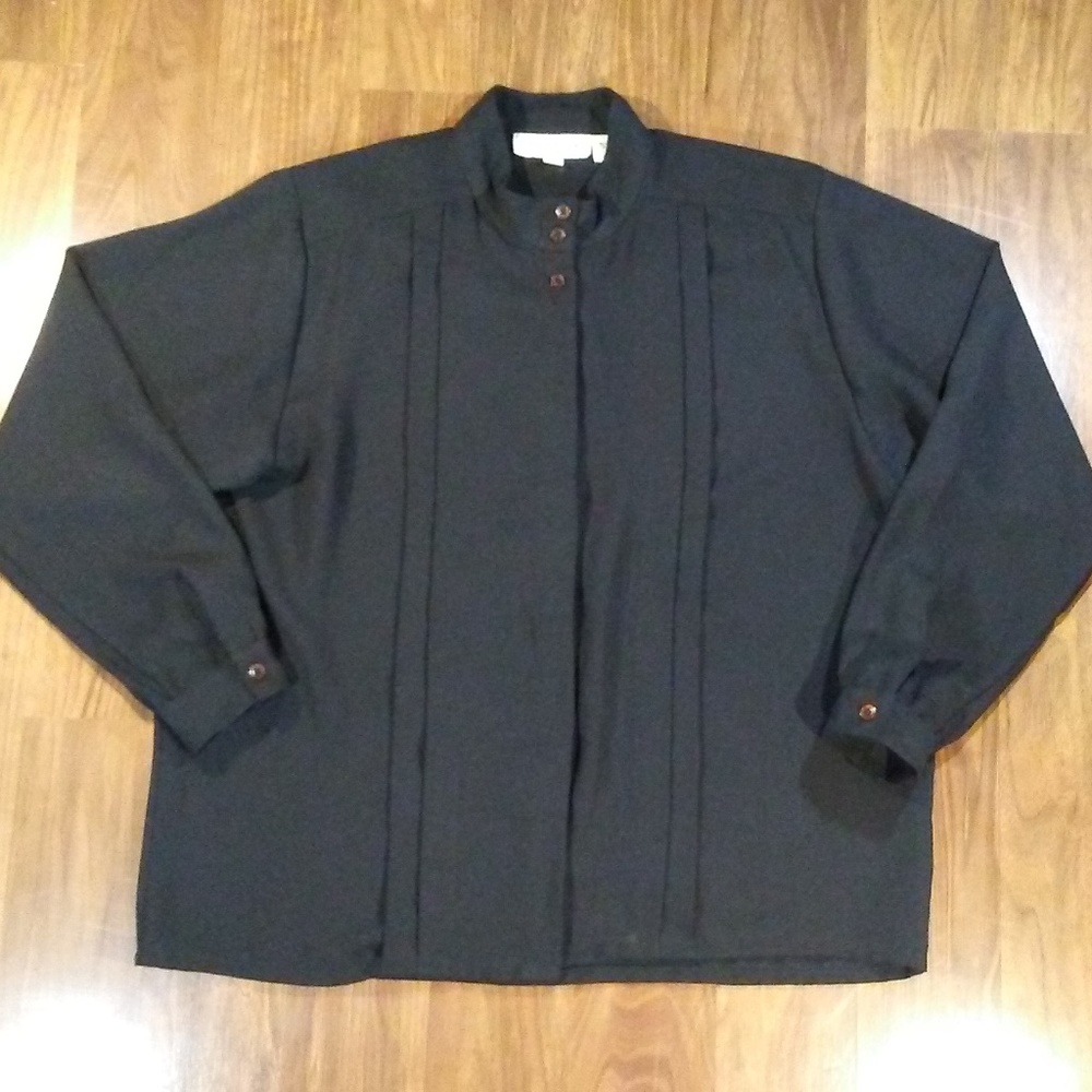 Oscar de la Renta Womens Sheer Button Down Top